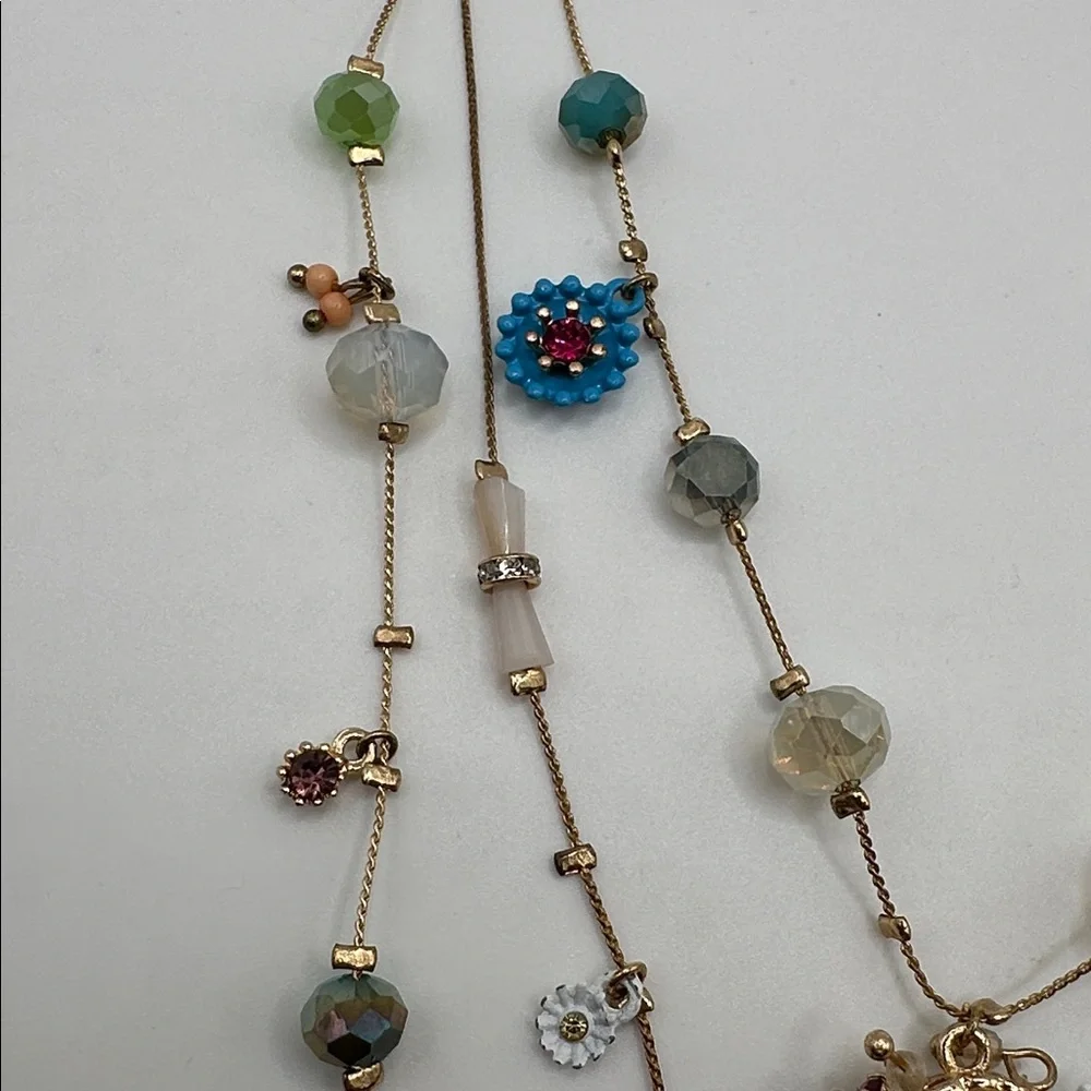 Betsey Johnson Multicolor Beaded Gold-Tone Layered Necklace. New without tags - Picture 8 of 12